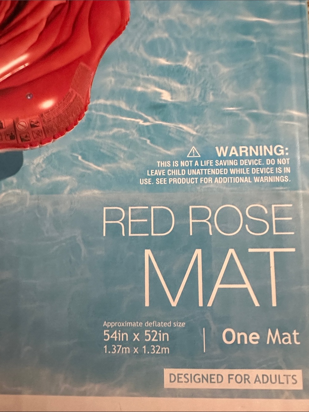 Intex Red Rose Pool Mat - Inflatable Floral Float - Picture 3 of 5